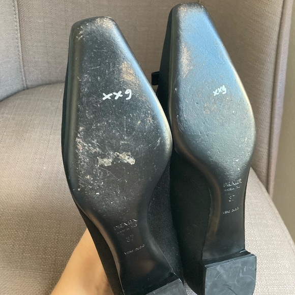 Prada Ballet Black Bow Flats 37 - Picture 9 of 14